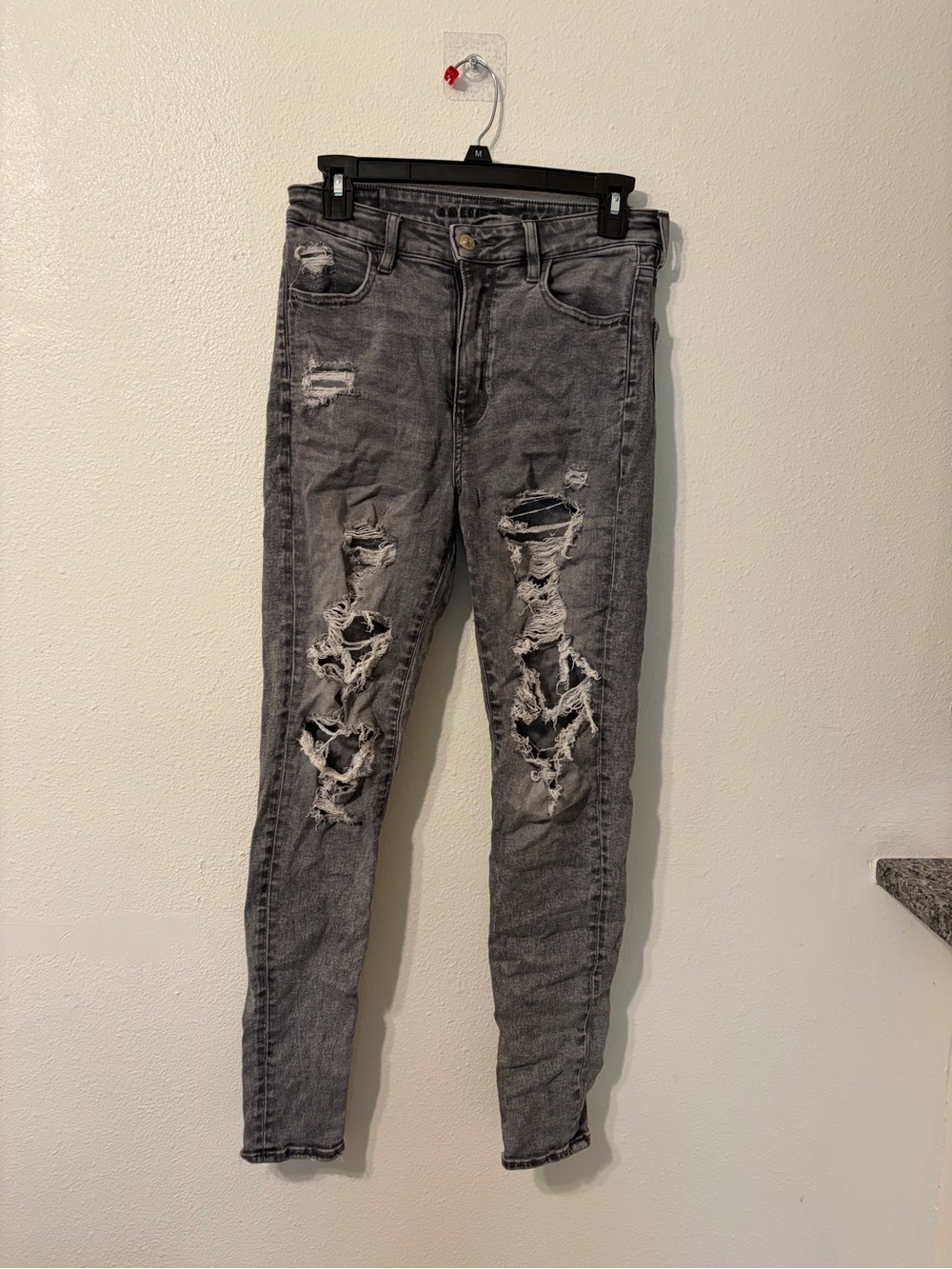 American Eagle Outfitters Women's Distressed Gray Skinny Jeans